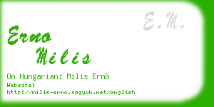 erno milis business card