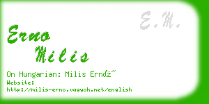 erno milis business card